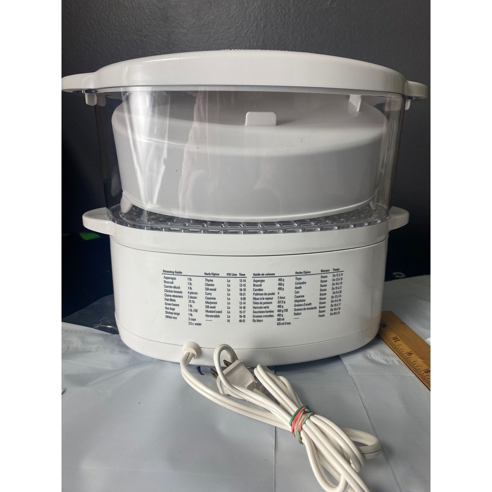 White Electric Steamer Cooker Kitchen Appliance with‎ Cooking Guide